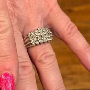Pave diamond cocktail ring size 7.